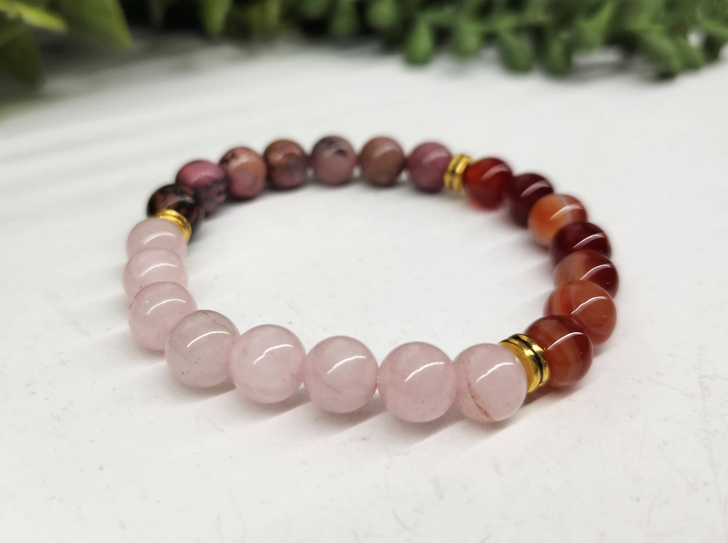 SELF LOVE - Rose Quartz/Banded Carnelian/Rhodonite 8MM