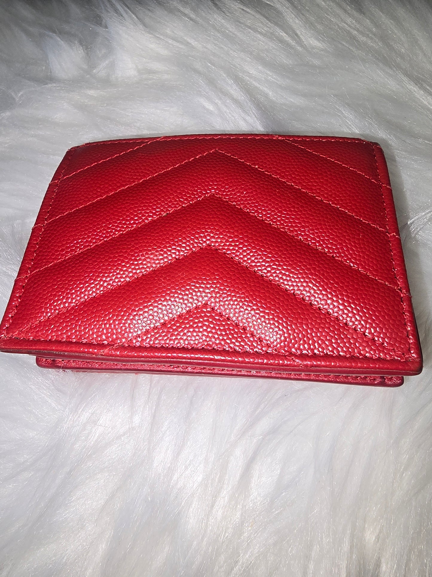 Pre-Owned YSL red compact wallet