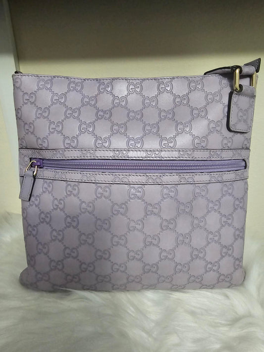 Pre-Owned Gucci GG Guccissima Lilac Crossbody Bag