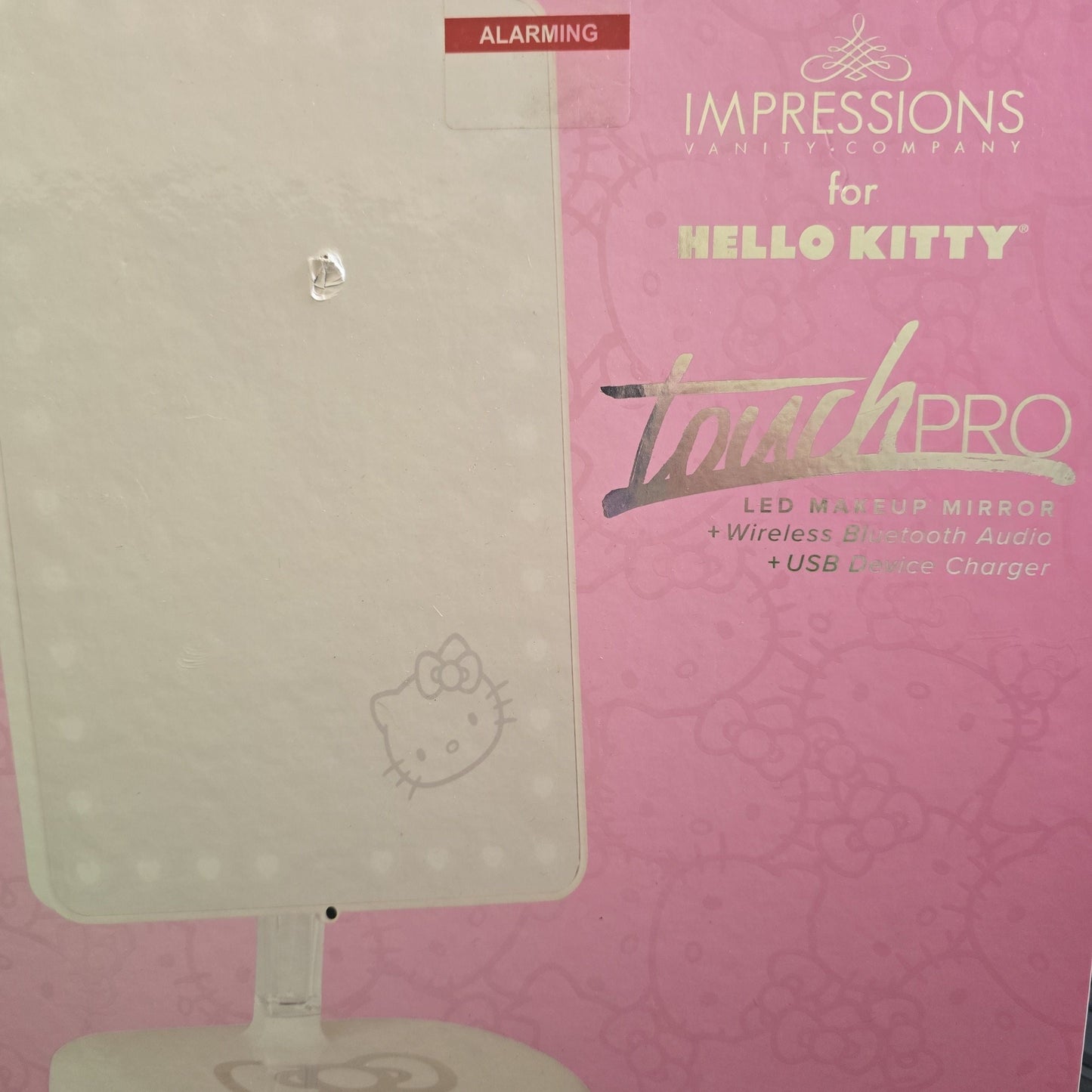 Hello Kitty Impressions Touch Pro Vanity LED Makeup Mirror Bluetooth Audio NIB