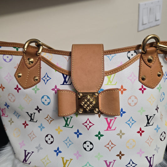 LOUIS VUITTON ANNIE MM CHAIN HAND BAG MONOGRAM MULTICOLOR