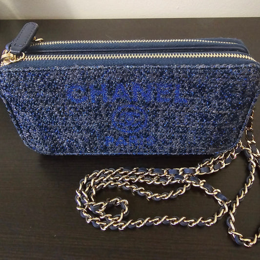 Chanel double zip (denim tweed)