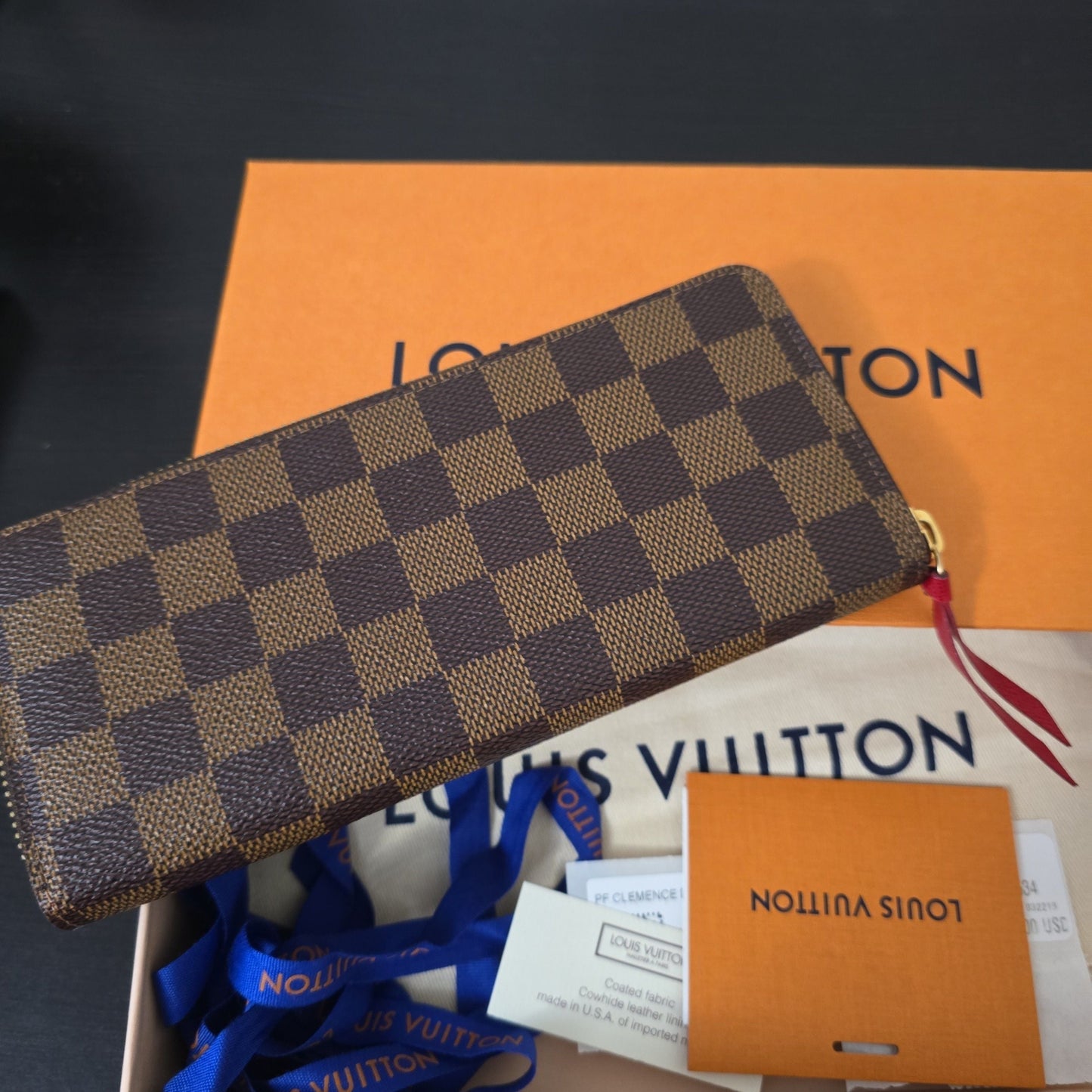 Louis Vuitton Clemence wallet (damier) - full set